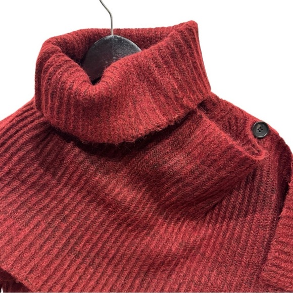 THAKOON‎ Woomen's Burgundy Chunky Scarf Turtleneck Sweater Size XS - Picture 5 of 13